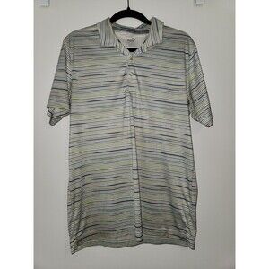 Puma Mens Sz M Dry Cell Polo Golf Tee T-Shirt Top Outdoor Striped Colorful